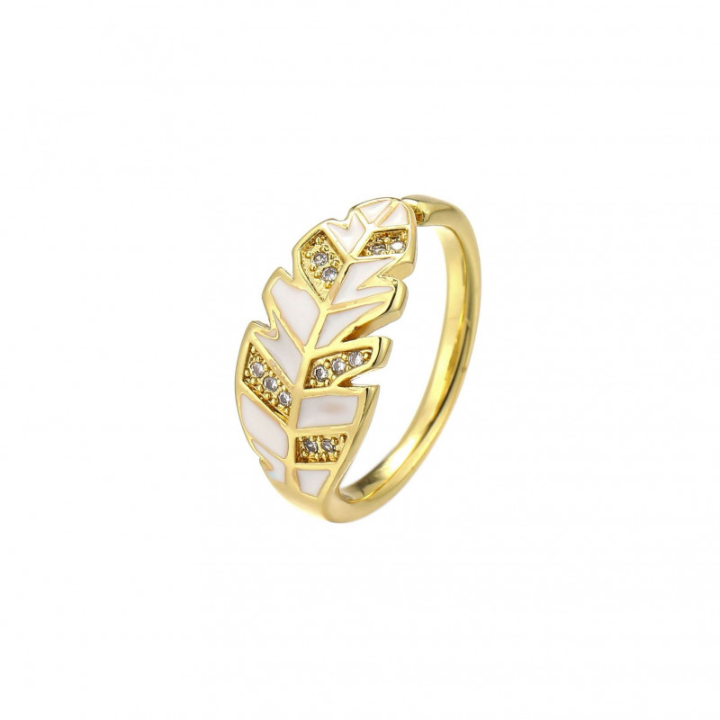 Feuille2 - Bague réglable blanche