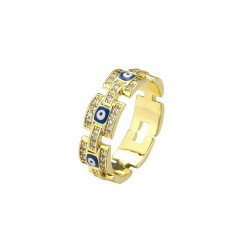 Oeil1 - Bague réglable bleue