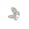 Papillon - Bague réglable argentée