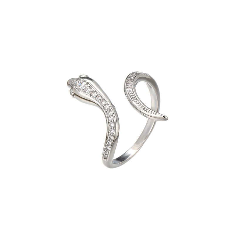 Serpent - Bague réglable argentée