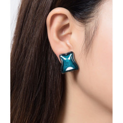 Ilona - Boucles d'oreilles clip bleu