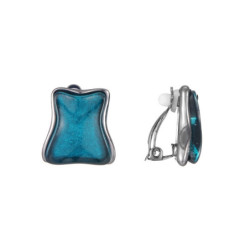 Ilona - Boucles d'oreilles clip bleu 2