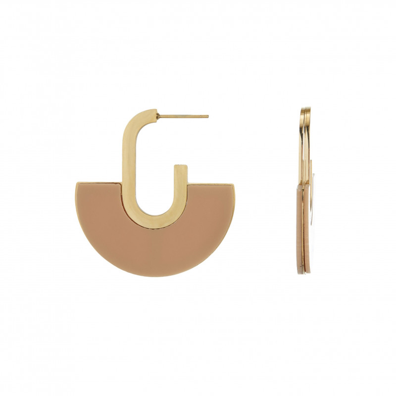 Ursine - Boucle d'oreille tige beige