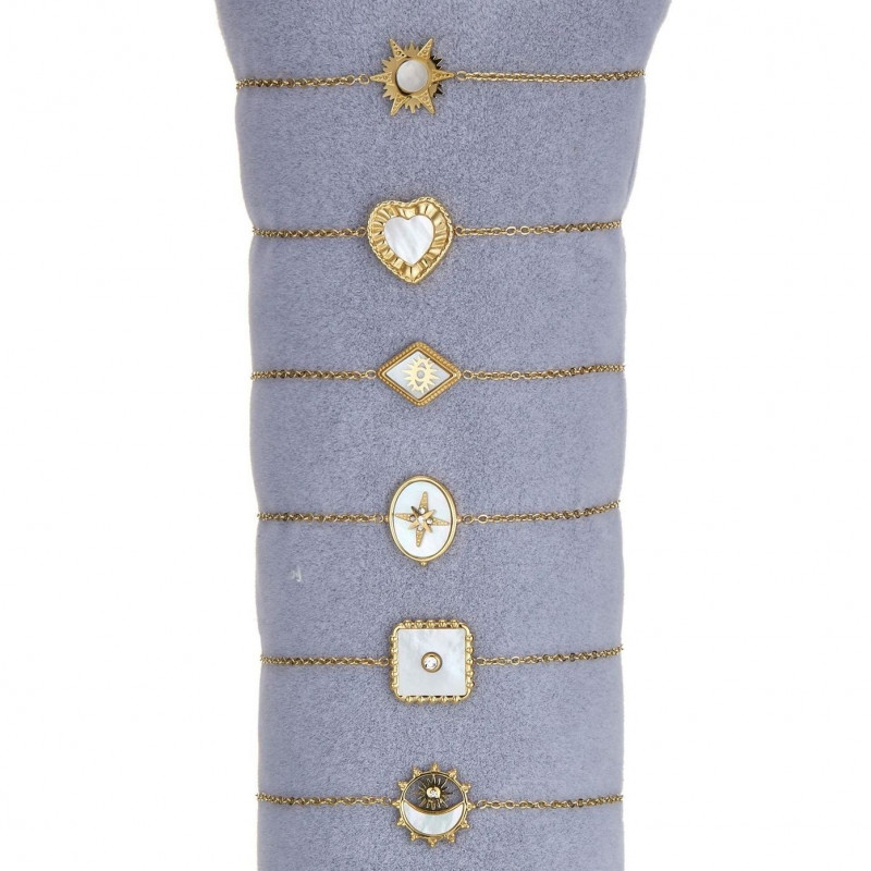 Urbiz - Lot de 12 bracelets acier