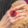 LEA - Bague réglable rouge