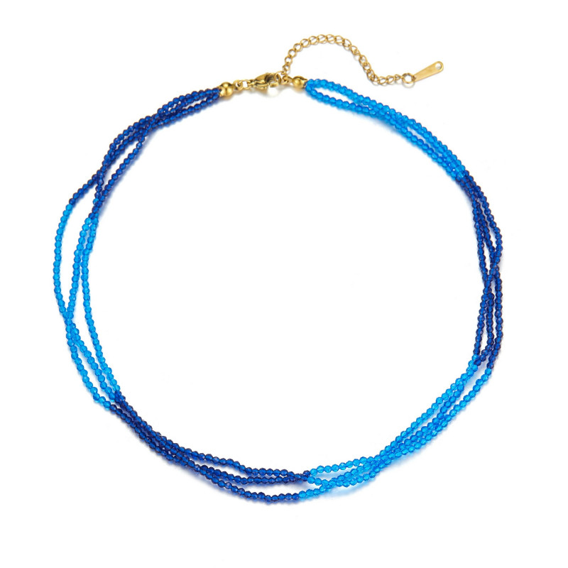 Zenzi - Collier acier Bleu