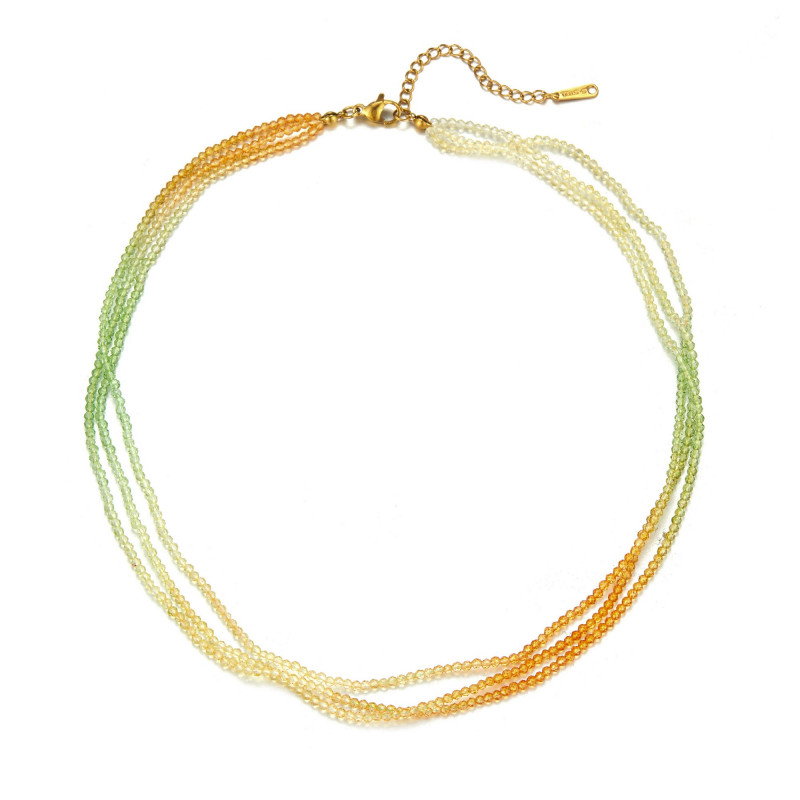 Zenzi - Collier acier Orange Vert