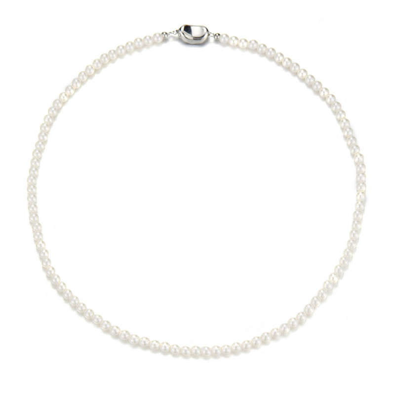 Saroua - Collier perle de nacre (0.4cm) fermeture pince