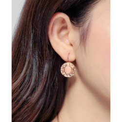 Xevera - Boucle d'oreille dorée rose