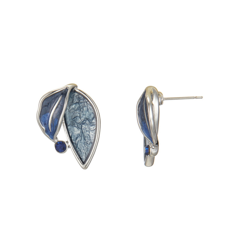 Echire - Boucle d'oreille tige bleue