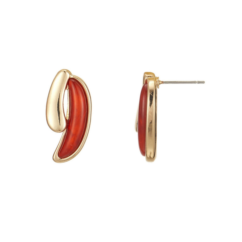 Edma - Boucle d'oreille tige orange