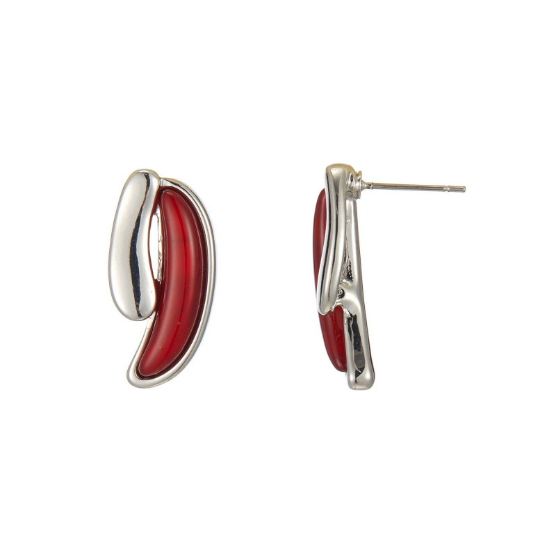 Edma - Boucle d'oreille tige rouge