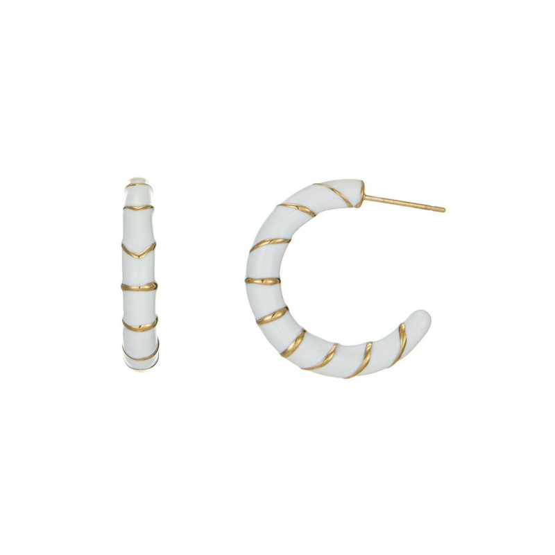 Ubon - Acier Boucle d'oreille tige Blanche