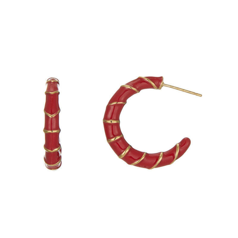 Ubon - Acier Boucle d'oreille tige Rouge