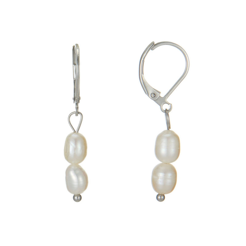 Udna - Acier Boucle d'oreille dormeuse Argentée