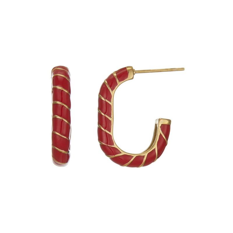 Unique - Acier Boucle d'oreille tige Rouge