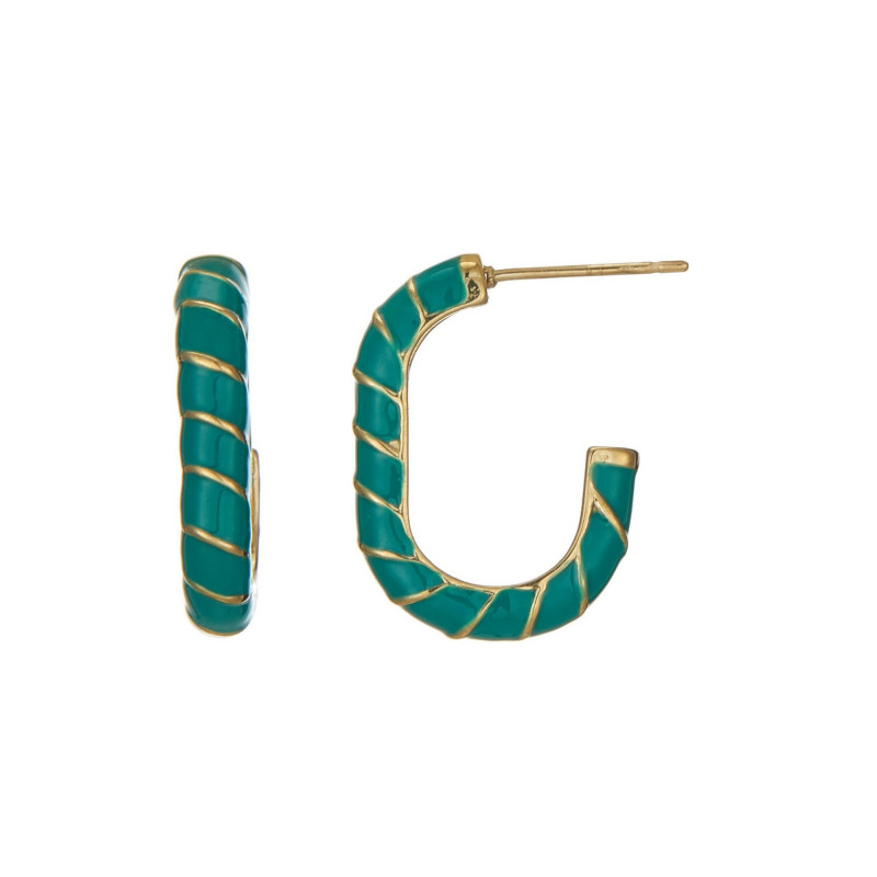 Unique - Acier Boucle d'oreille tige Verte