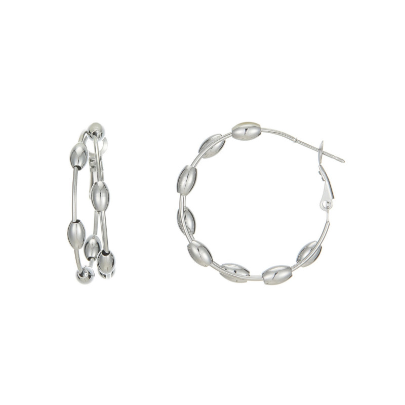 Ulvhild - Acier Boucle d'oreille tige Argentée