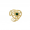 Ulviya - Bague Acier réglable Verte