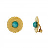 Usutu - Acier Boucle d'oreille clip turquoise