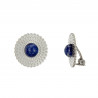 Usutu - Acier Boucle d'oreille clip bleue