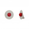 Usutu - Acier Boucle d'oreille clip rouge