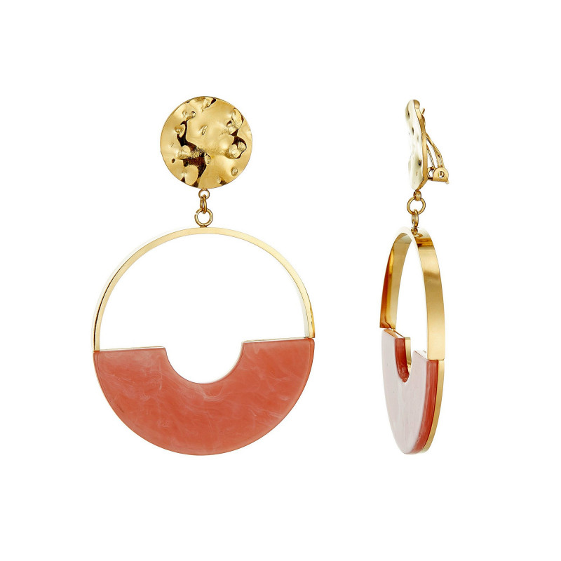 Uxue - Acier Boucle d'oreille clip Rose