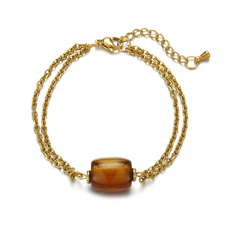 Ugolina - Bracelet acier marron