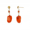 Ulfa - Acier Boucle d'oreille tige orange