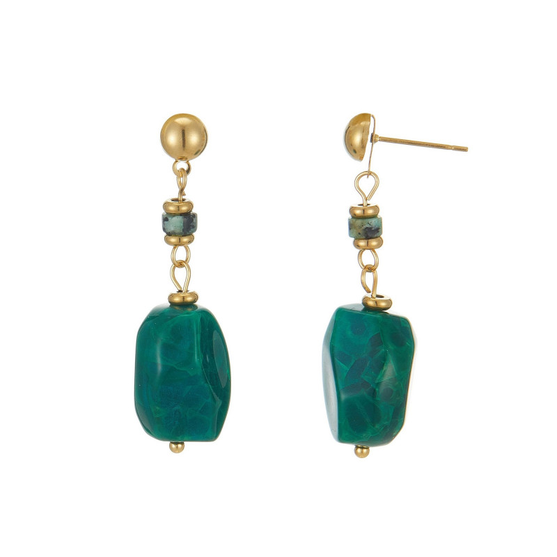 Ulfa - Acier Boucle d'oreille tige verte