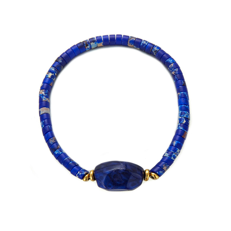 Ulfa - Bracelet acier bleu marine