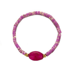 Ulfa - Bracelet acier fuchsia