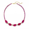Ulfa - Collier acier fuchsia