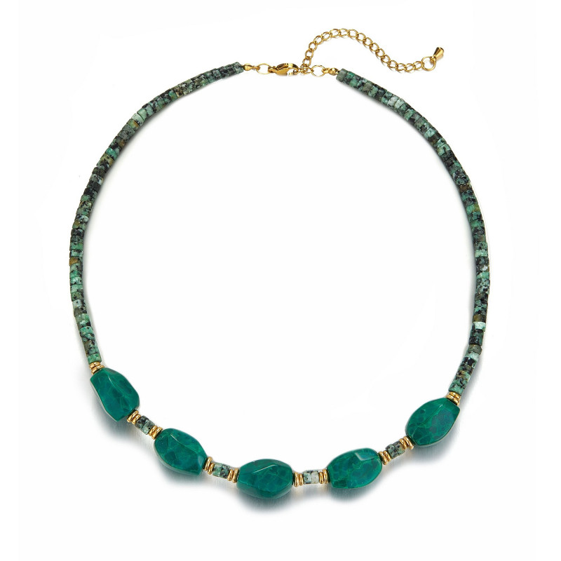 Ulfa - Collier acier vert