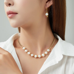 Uneke - Collier Acier perles