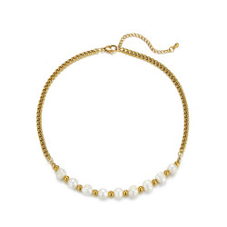Uneke - Collier Acier perles