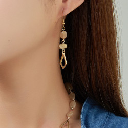 Unnak - Acier Boucle d'oreille bleue