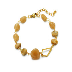 Unnak - Bracelet Acier beige