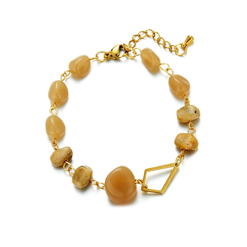 Unnak - Bracelet Acier beige