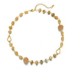 Unnak - Collier Acier beige