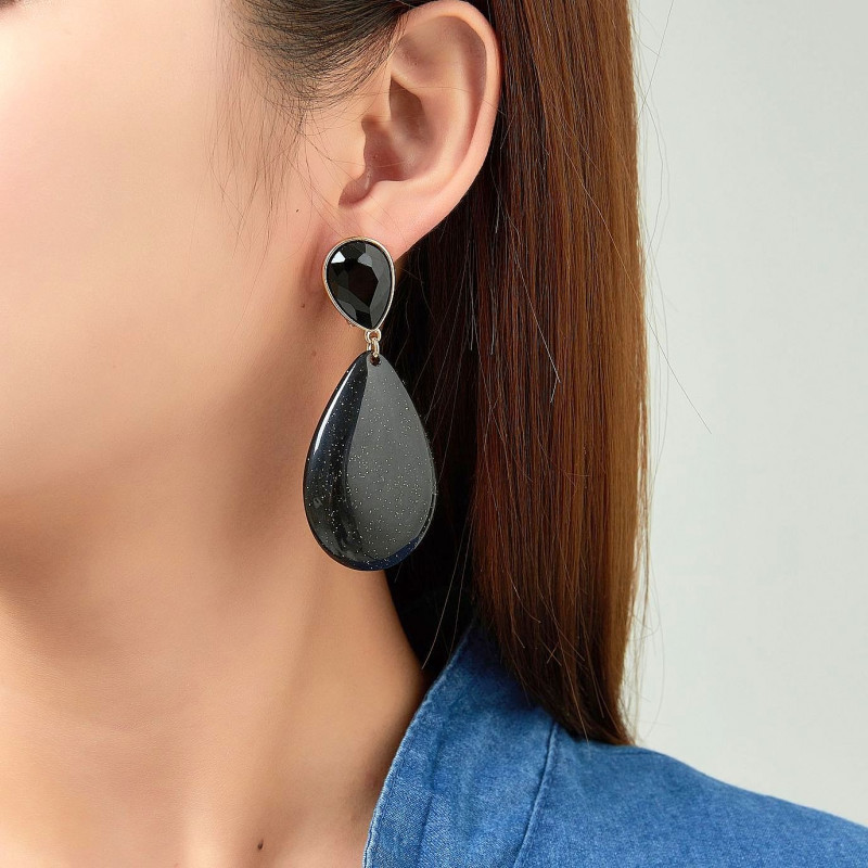 Elzi - Boucle d'oreille clip Noire