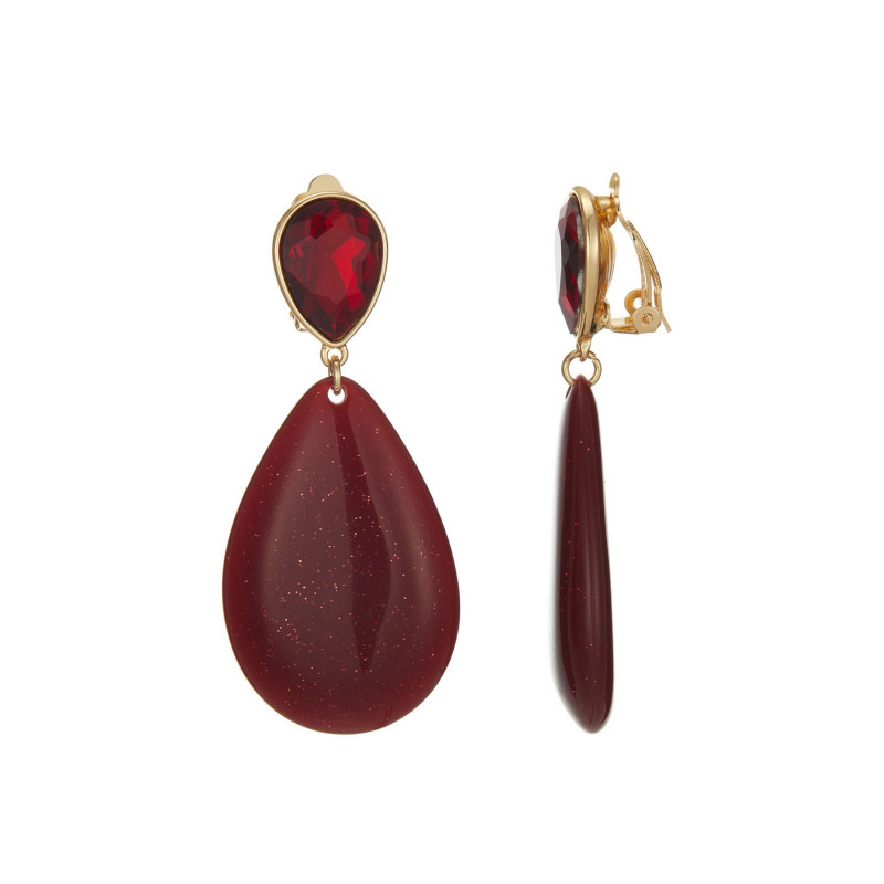 Elzi - Boucle d'oreille clip Rouge