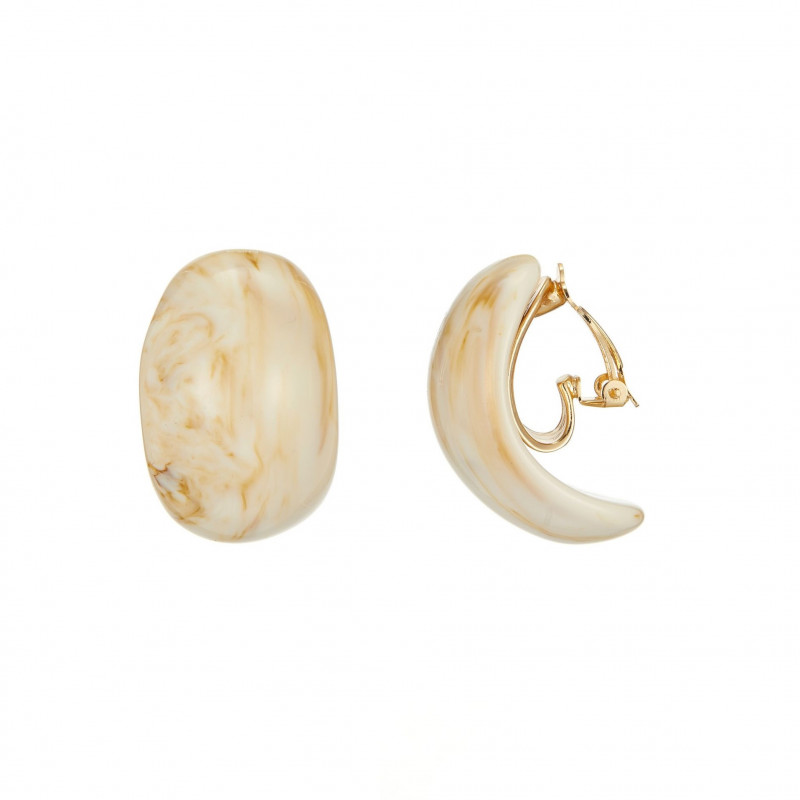 Eulalia - Boucle d'oreille clip beige