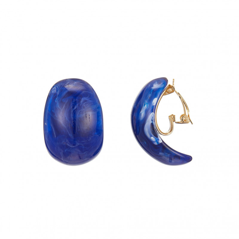 Eulalia - Boucle d'oreille clip bleue