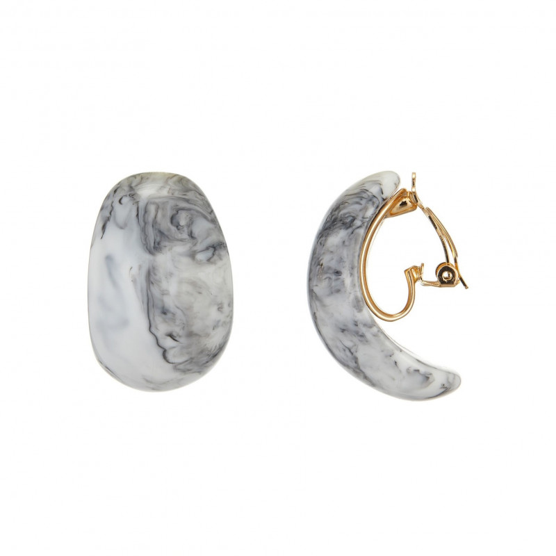 Eulalia - Boucle d'oreille clip grise