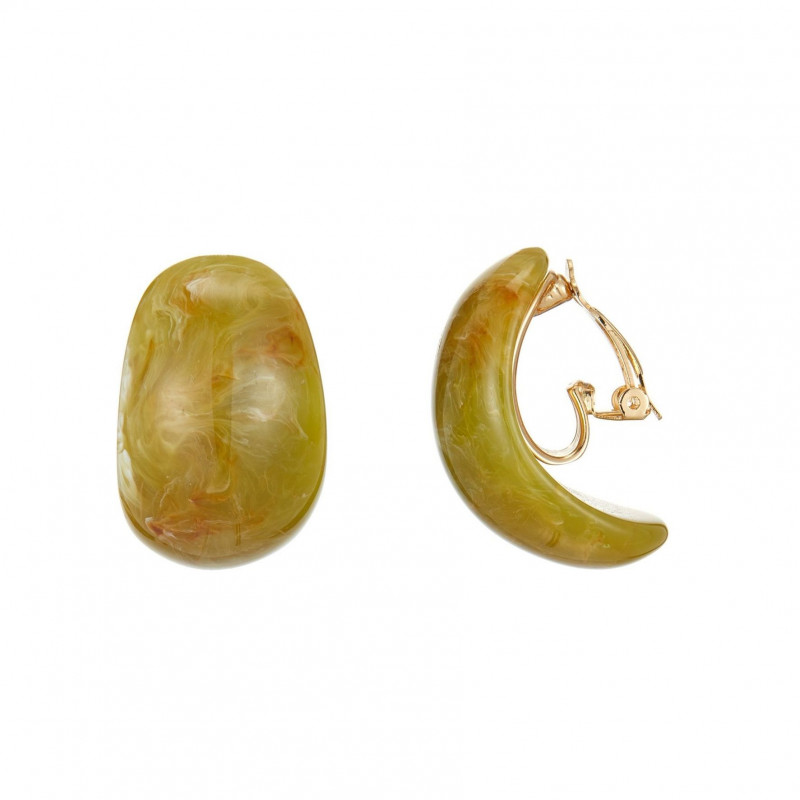 Eulalia - Boucle d'oreille clip kaki