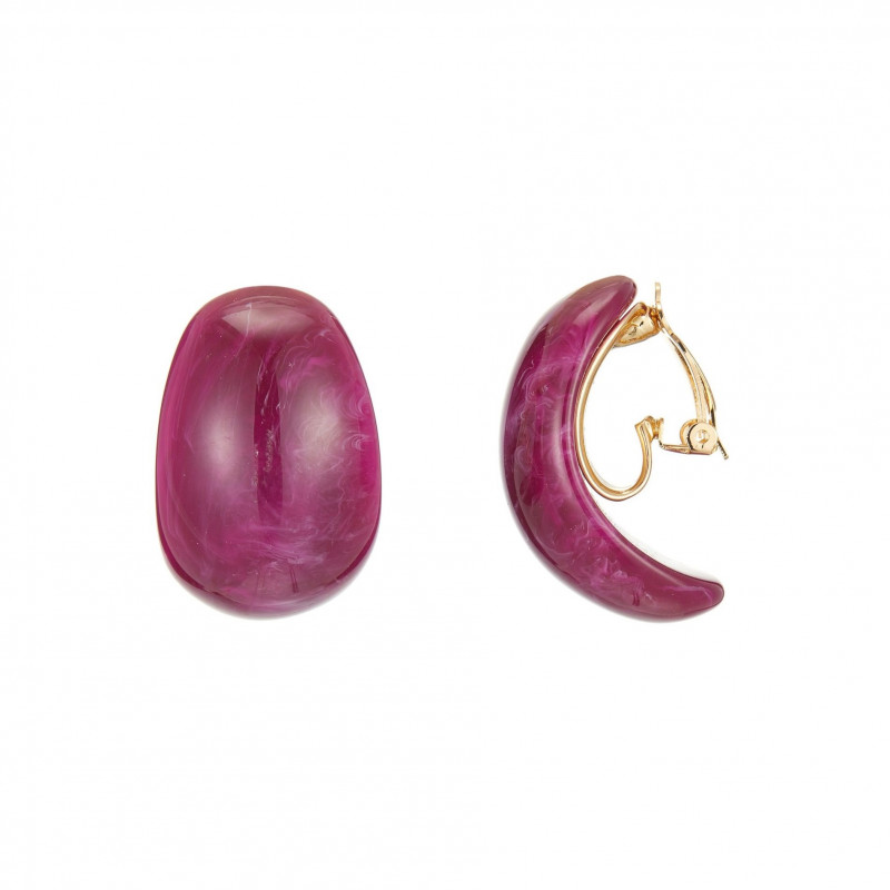 Eulalia - Boucle d'oreille clip prune