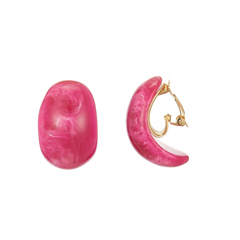 Eulalia - Boucle d'oreille clip rose