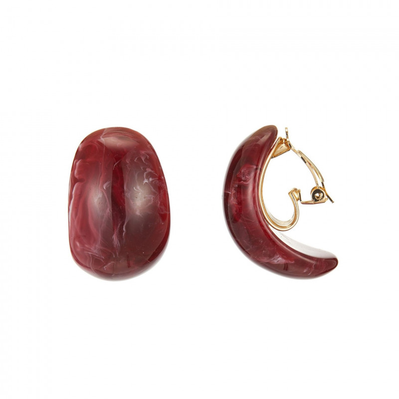 Eulalia - Boucle d'oreille clip rouge