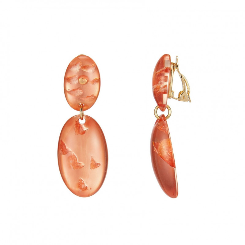 Elene - Boucle d'oreille clip Saumon